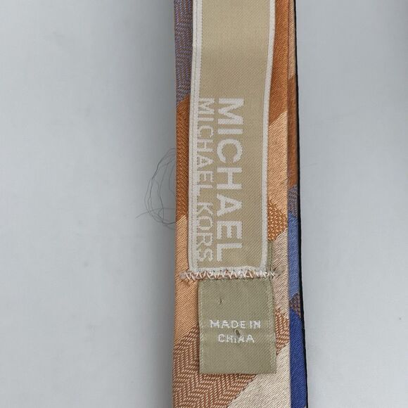 Michael Kors Lands End Silk Neckties Lot of 3 / 1 Bow Tie Striped Blue Orange - Picture 4 of 16